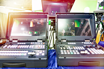 Portable switchers and video production studio with monitor