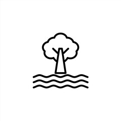 Watering plant icon with outline style