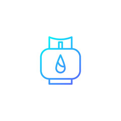 Gas cylinder icon in gradient blue color style
