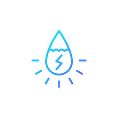 Hydropower icon with gradient blue color style