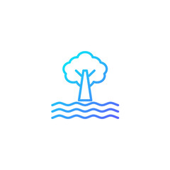 Plant water icon with gradient blue color style