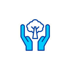 Save plant icon in blue color style