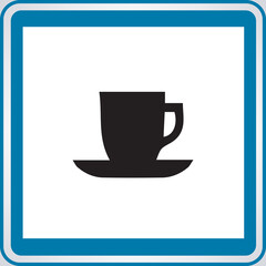 Road sign for cafes, restaurants and food outlets