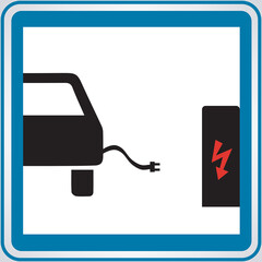 Road sign charging road transport