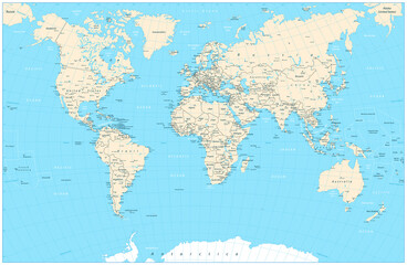 Highly detailed World Map vector illustration