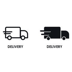 DELIVERY Icon on thin and bold vector illustration for online store or website