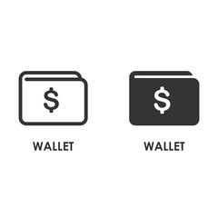 WALLET Icon on thin and bold vector illustration for online store or website
