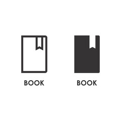 BOOK Icon on thin and bold vector illustration for online store or website