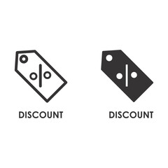 DISCOUNT Icon on thin and bold vector illustration for online store or website
