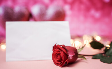 Lovely valentine's day Invitation Card with hearts and Rose wallpaper       