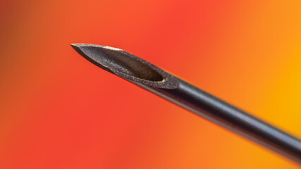 enlarged medical needle by macro lens