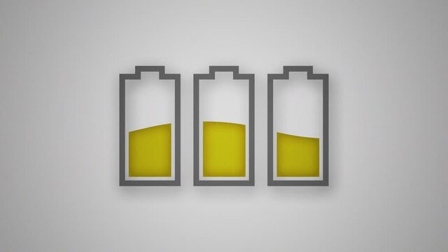 Battery Drain Energy, Icon Motion Graphic Animation on Light Background