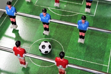 Start of a table top football game