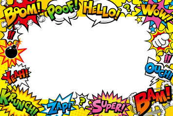 コミック風の吹き出しの飾り枠素材