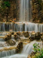 Small waterfall in the Di Negro villa park in Genoa    