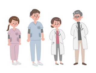 set of sad doctors and nurses_01