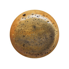 Espresso coffee isolated on white background. Top view.