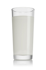 Glass of milk isolated on white. 3D rendering illustration.