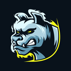 Angry dog head mascot logo template illustration