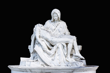 Statue with black background. Clipping path