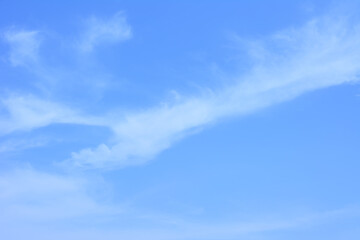 White clouds and blue sky.