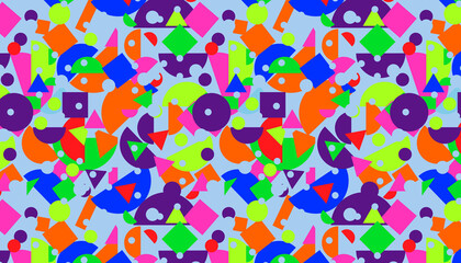 Fototapeta na wymiar geometric pattern. different shapes in acid colors. vector
