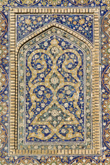 Mir-I-Arab Madrassa, Façade’s mosaics, Bukhara, Uzbekistan