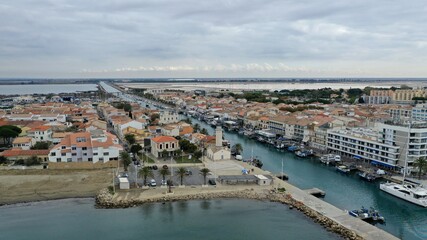 Port du Grau-du-roi, Camargue vue du ciel