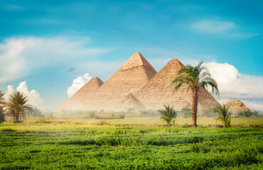 Pyramids in field
