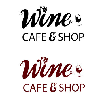  Designed logo for Wine shop, , the digital handwritten title for postcards, banners, posters, pictures ads, packaging products, travel postcards, brochures