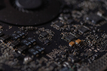 close up of a computer board