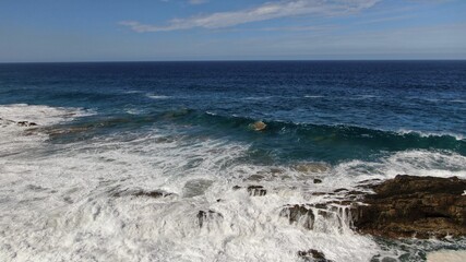 Fototapeta na wymiar The sea hits the cliffs