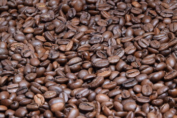 Coffee beans Roasted Arabica grain coffee background