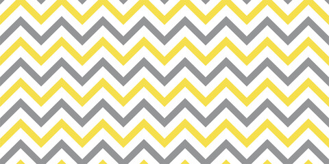 Seamless zigzag pattern banner, vector, illuinating yellow and ultimate gray color