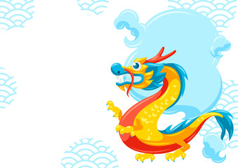 Fototapeta na wymiar Card with Chinese dragon.
