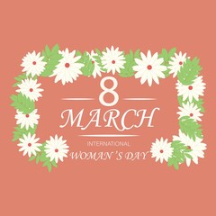 8 March, Happy Women's Day Creative Design Illustration.