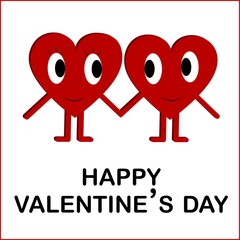 Obraz premium Happy Valentine's Day design illustration for greeting card template, banner, poster.