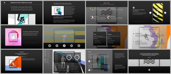 Vector templates for website design, presentations, portfolio. Templates for presentation slides, leaflet, brochure cover, report. Abstract colored sport backgrounds for sport event, fitness design.