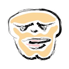 Vector illustration, face in the style of cubism. Abstract colorful shapes.