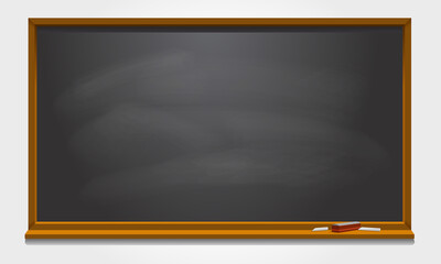 Black chalkboard background Vector Template. Background with a white chalk traces.