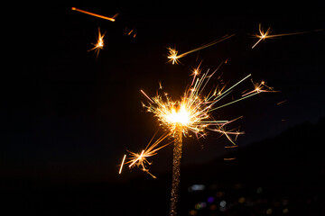 Various states of a sparkler