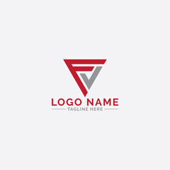 FV letter logo design vector template