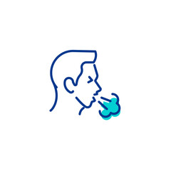 Cough Coughing Coronavirus Allergy Linear Line Icon Editable stroke	

