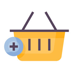 add to cart shopping basket icon design flat style