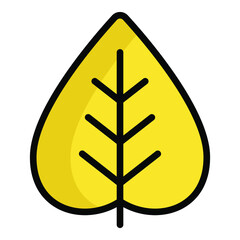 leaf vector outline colored icon. Modern colored outline symbols. Collection of traditional elements.