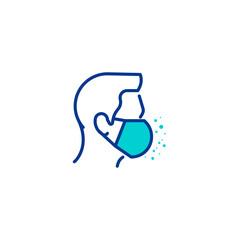 Face Mask Facemask Germs Bacteria Coronavirus Editable stroke Linear Icon
