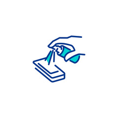 Sanitize Mobile Sanitizing Sanitizer Phone Icon Linear Line Editable