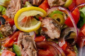 grilled meat with vegetables