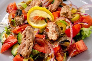 grilled meat with vegetables