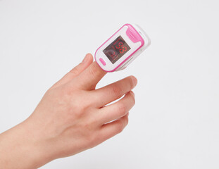 Pulse Oximeter, finger digital device to measure oxygen saturation in blood.